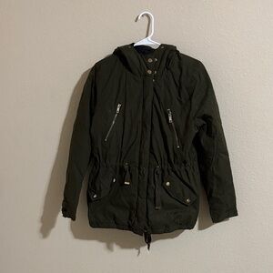 Forever 21 Olive Green Hooded Jacket